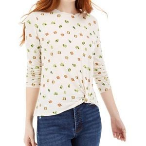 Self Esteem Avocado Toast wrapped knot tie long sleeve shirt